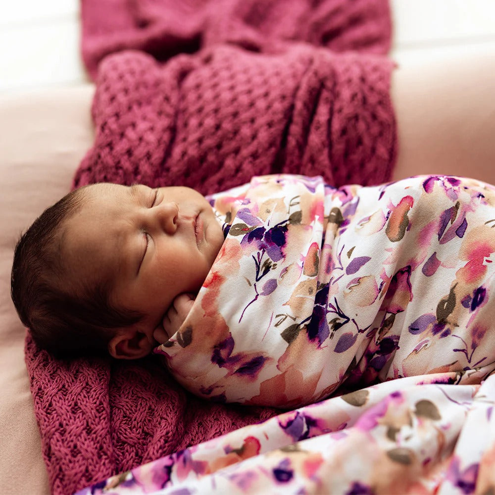 Blushing Beauty Organic Jersey Wrap & Topknot Set