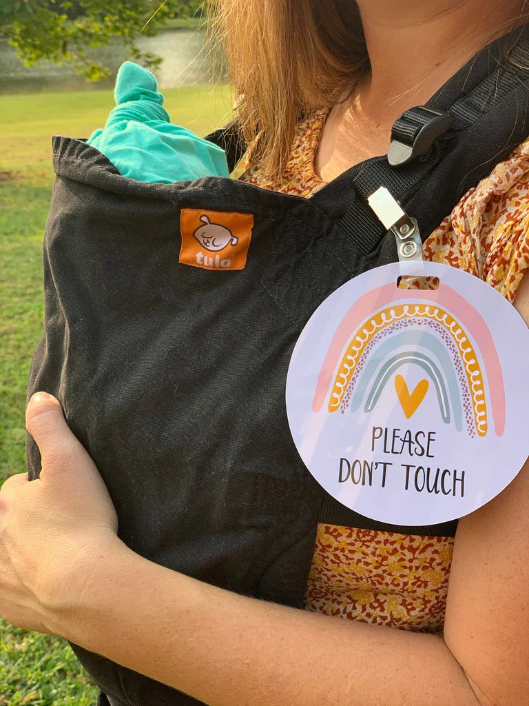 No Touching Pram Tag Rainbow