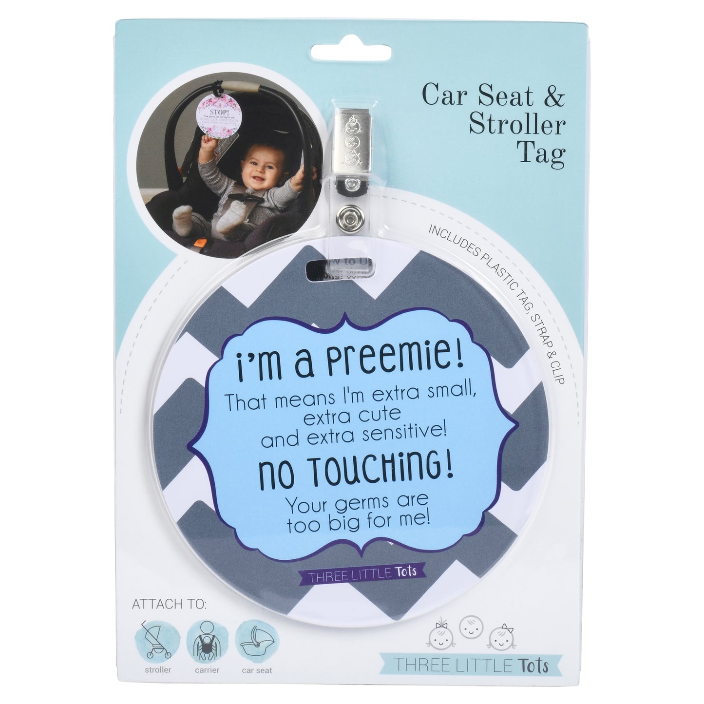 Preemie Don't Touch Car Seat and Pram Tag