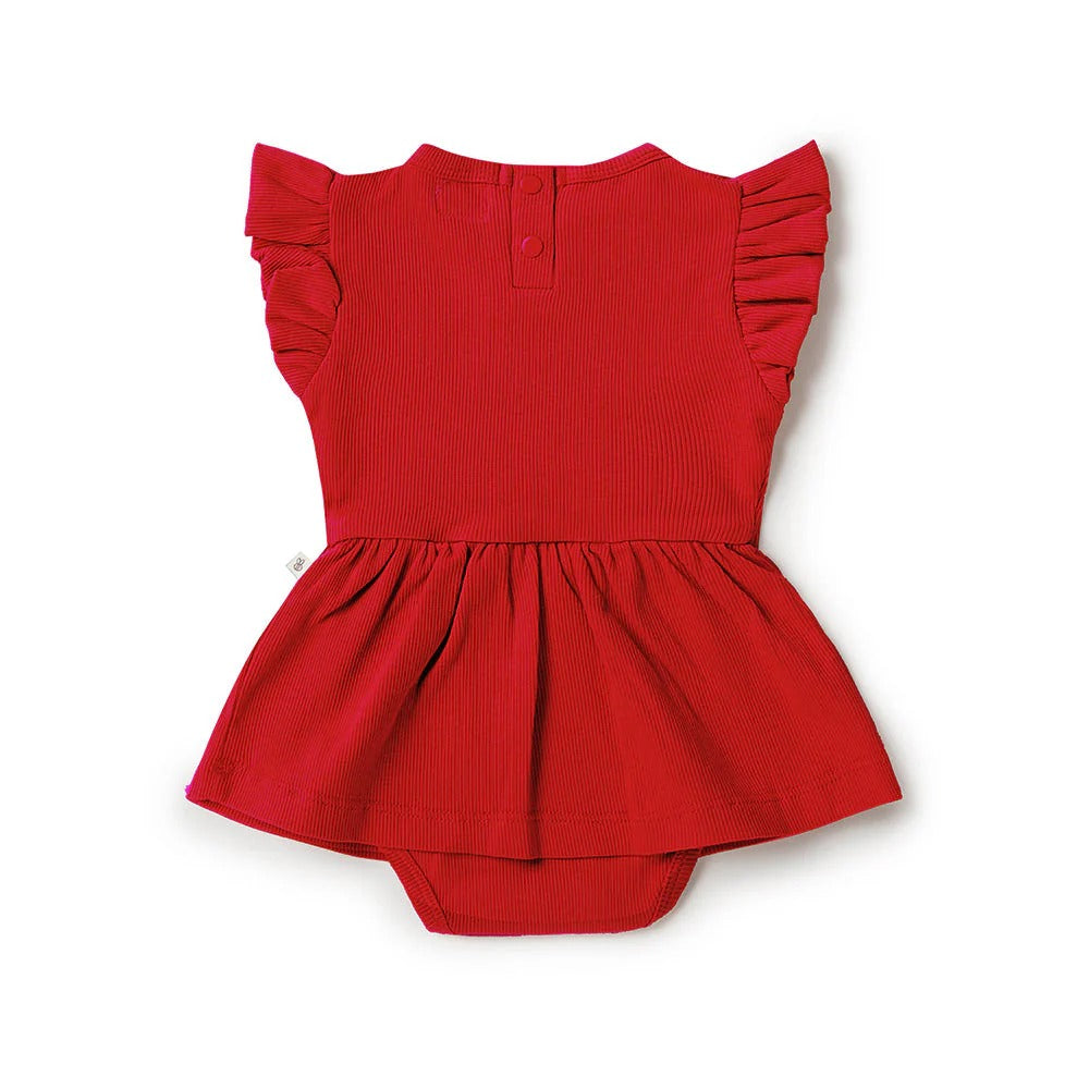 Red Short Sleeve Organic Dress