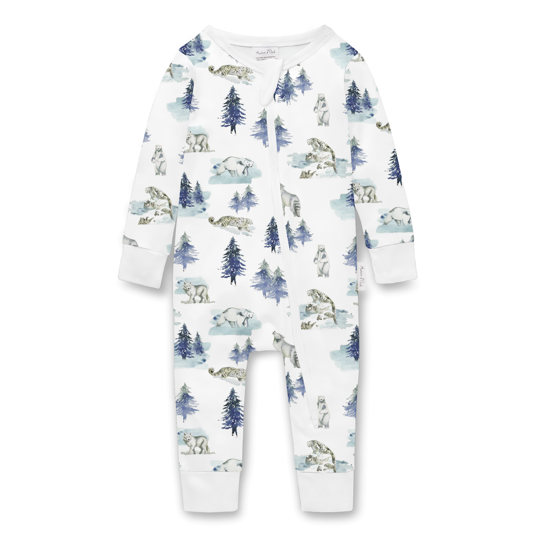 Snow Animal Zip Romper