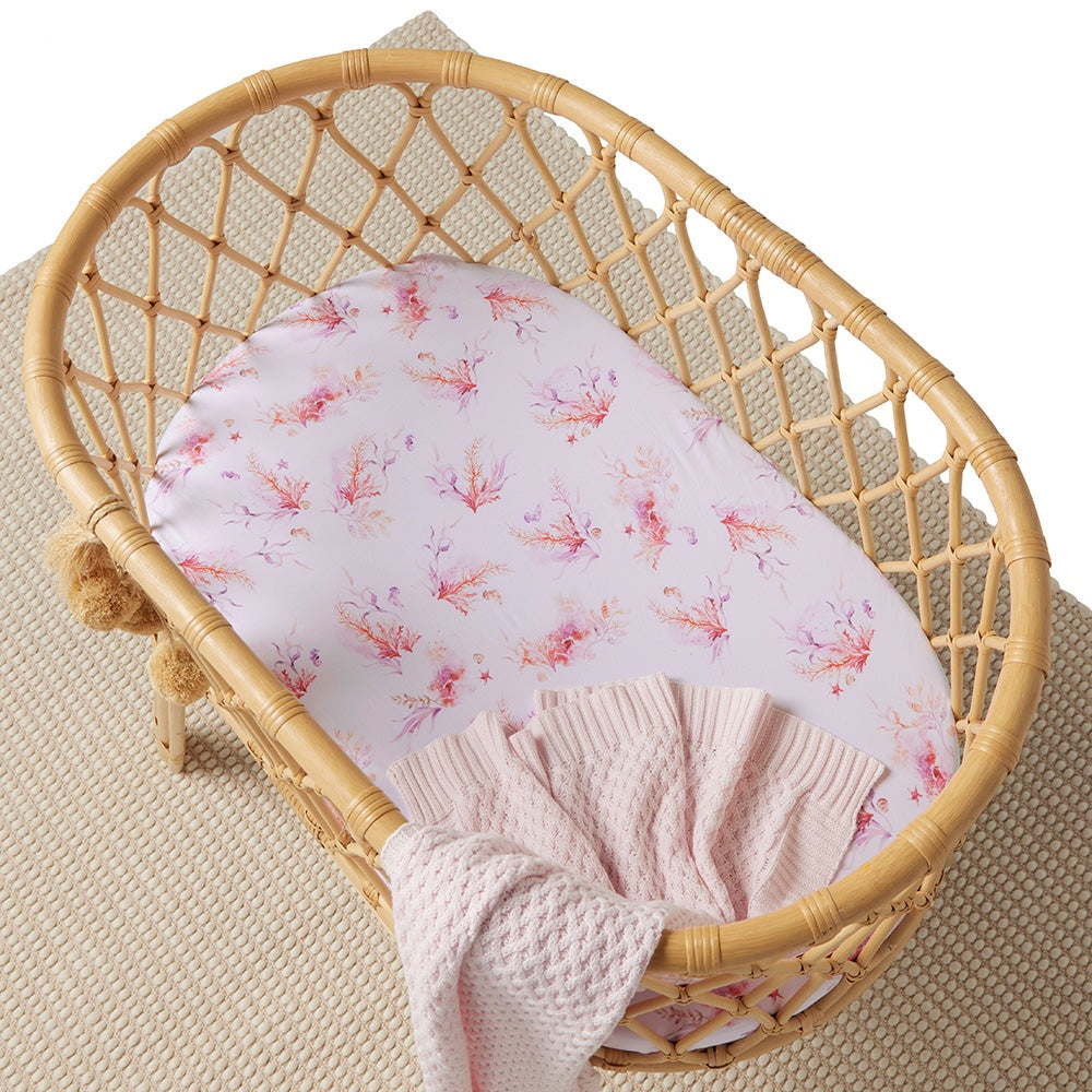Coral Organic Bassinet Sheet / Change Pad Cover