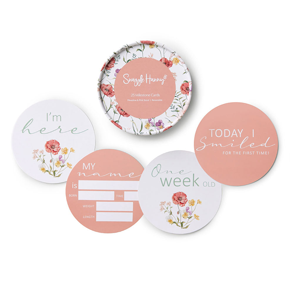Meadow and Pink Sand Reversible Milestone Cards