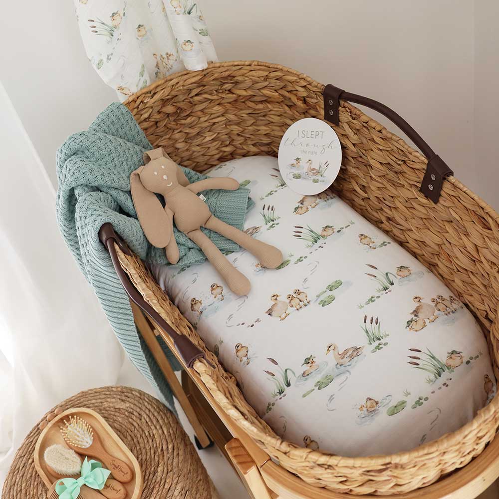 Duck Pond Organic Bassinet Sheet / Change Pad Cover