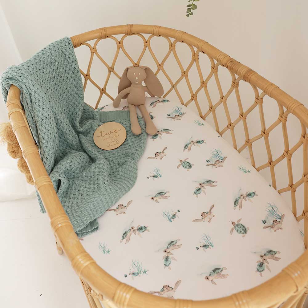 Turtle Organic Bassinet Sheet / Change Pad Cover