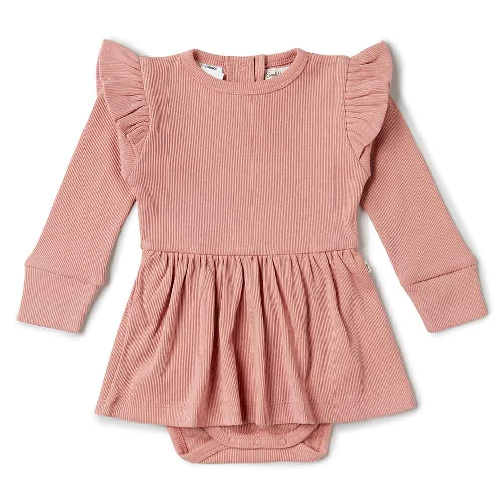 Snuggle Hunny Rose Long Sleeve Organic Dress