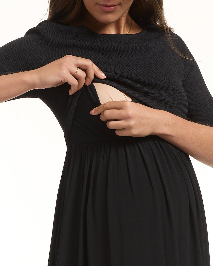 Francis 3/4 Sleeve Maternity Nursing Dress