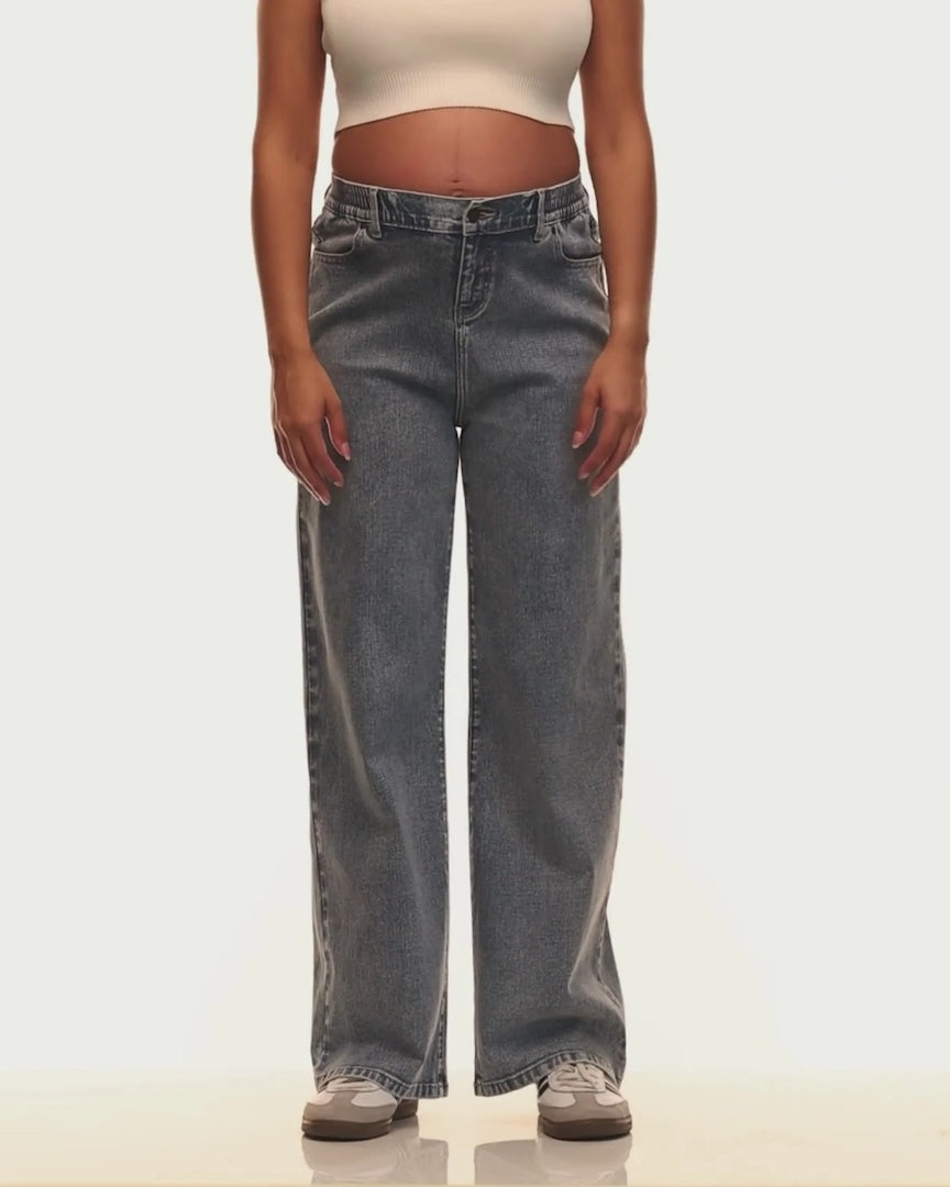 Relaxed Wide Leg Maternity Jeans