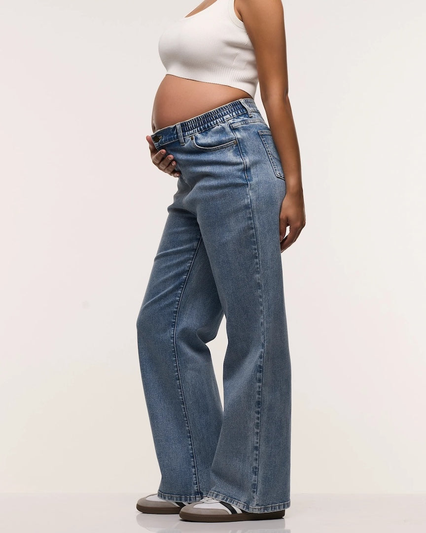 Relaxed Wide Leg Maternity Jeans