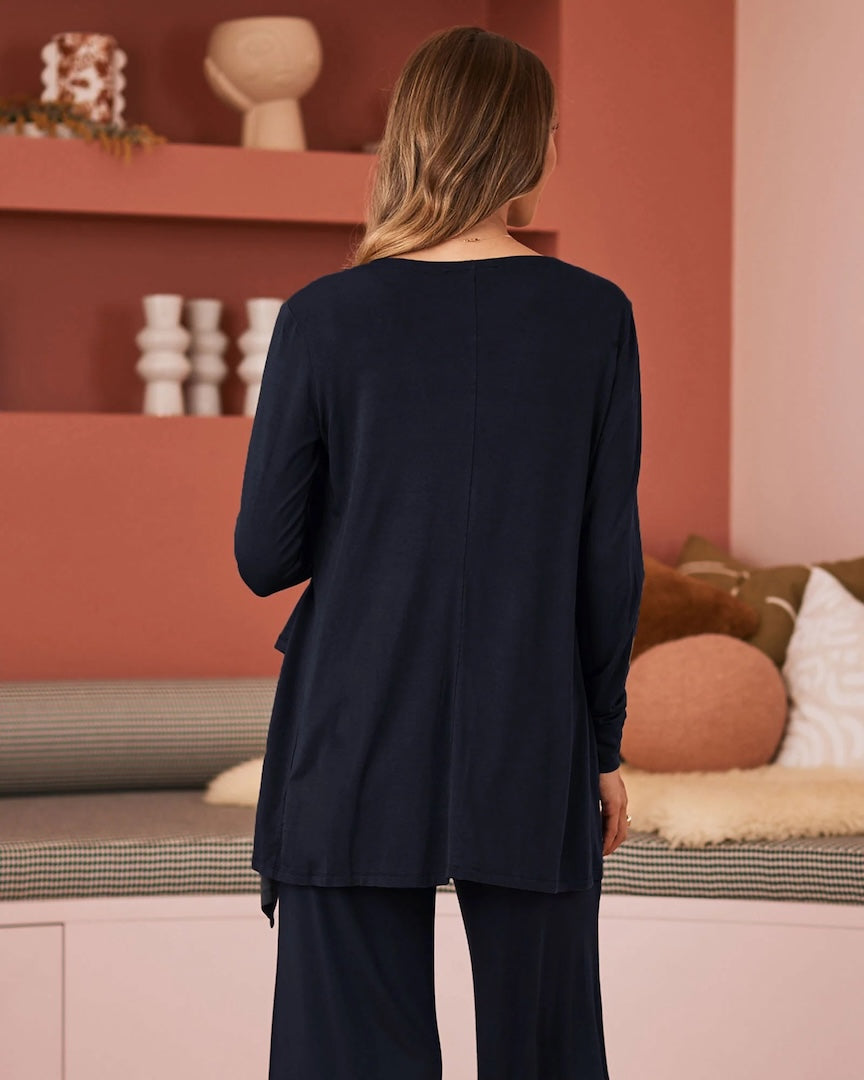 Mila Waterfall Cardigan Navy