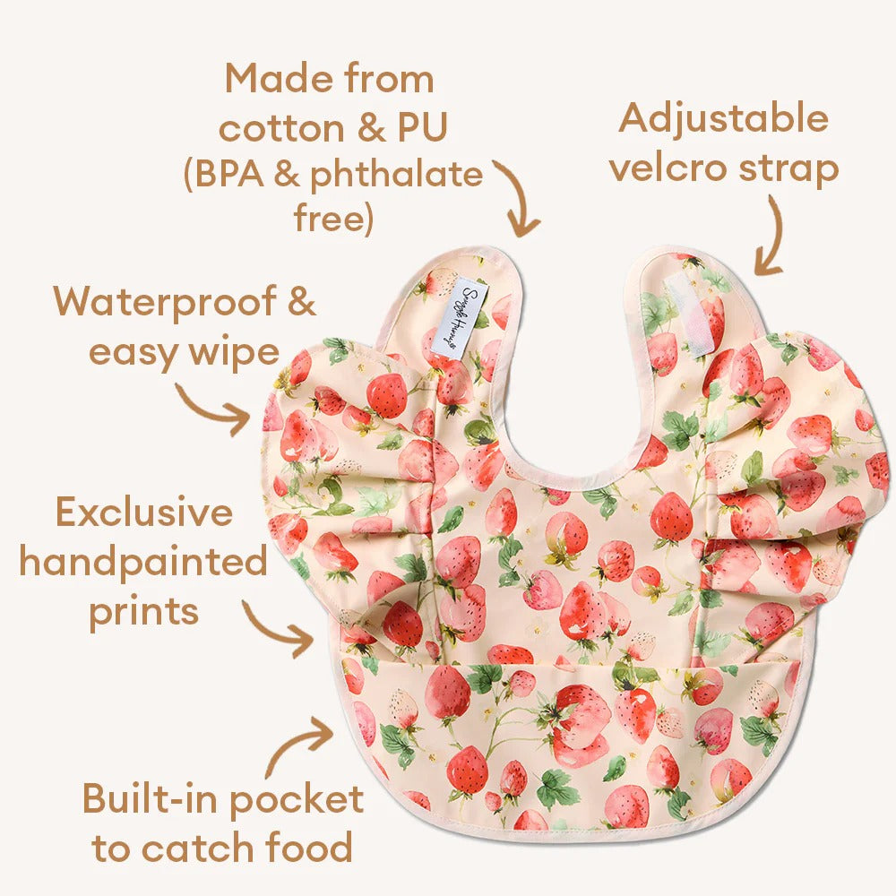 Strawberry Frill Snuggle Bib Waterproof