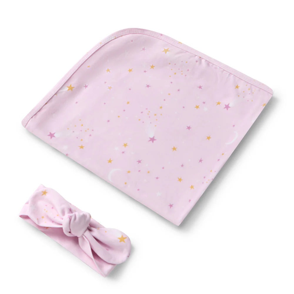 Twinkle Organic Jersey Wrap & Topknot Set
