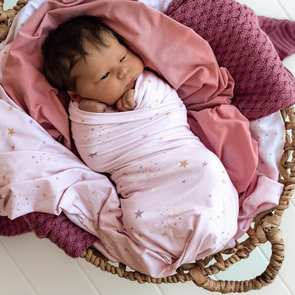 Twinkle Organic Jersey Wrap & Topknot Set