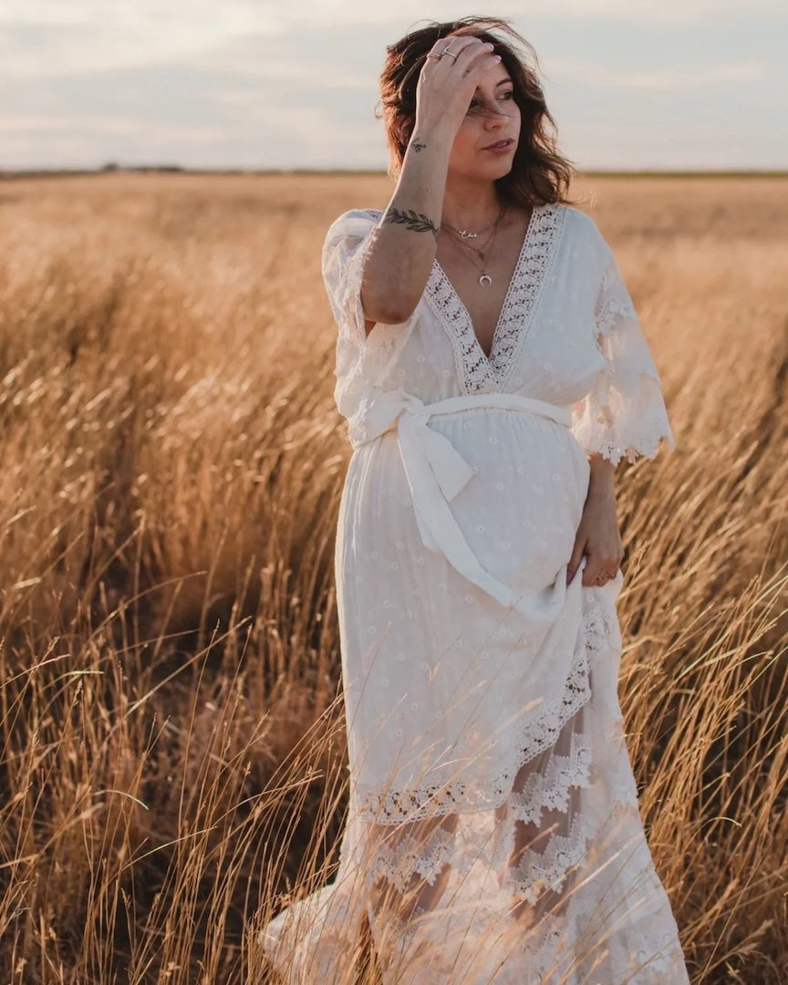 Roxy Lace Baby Shower Maternity Photoshoot Dress