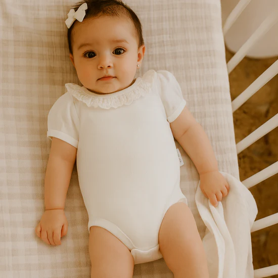 White Ruffle Puff Onesie