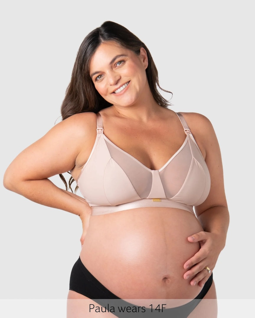 Hotmilk Flawless Sheer Plunge Nursing Bra - Cashmere Busty