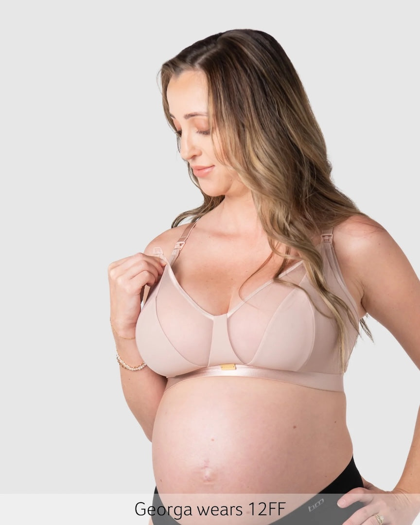 Hotmilk Flawless Sheer Plunge Nursing Bra - Cashmere Busty