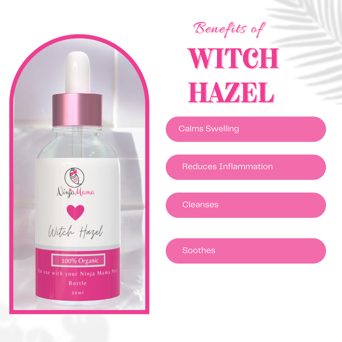 Ninja Mama Certified Organic Witch Hazel - Alcohol Free - 30ml