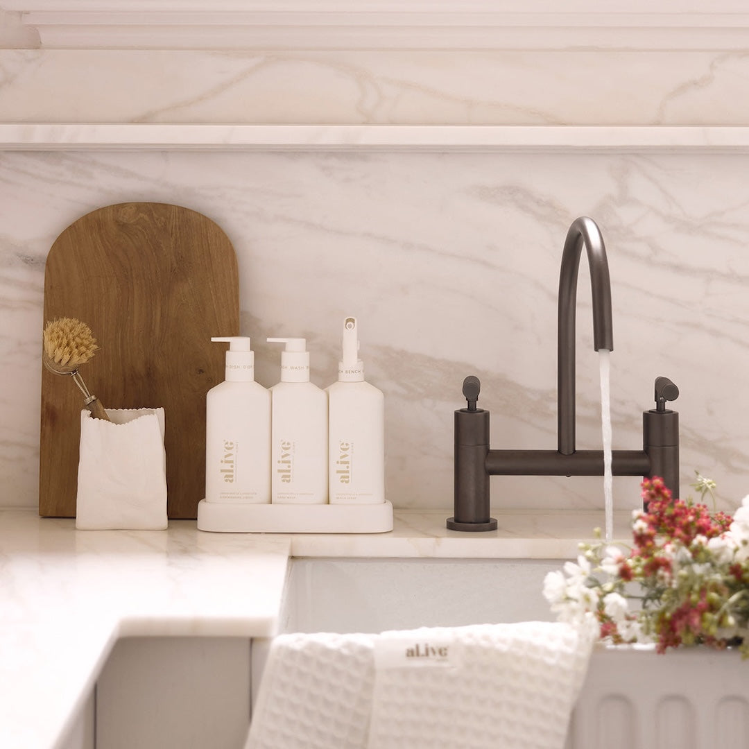 al.ive Kitchen Trio Lemon Myrtle & Honeydew Gift Set with Waffle Towel