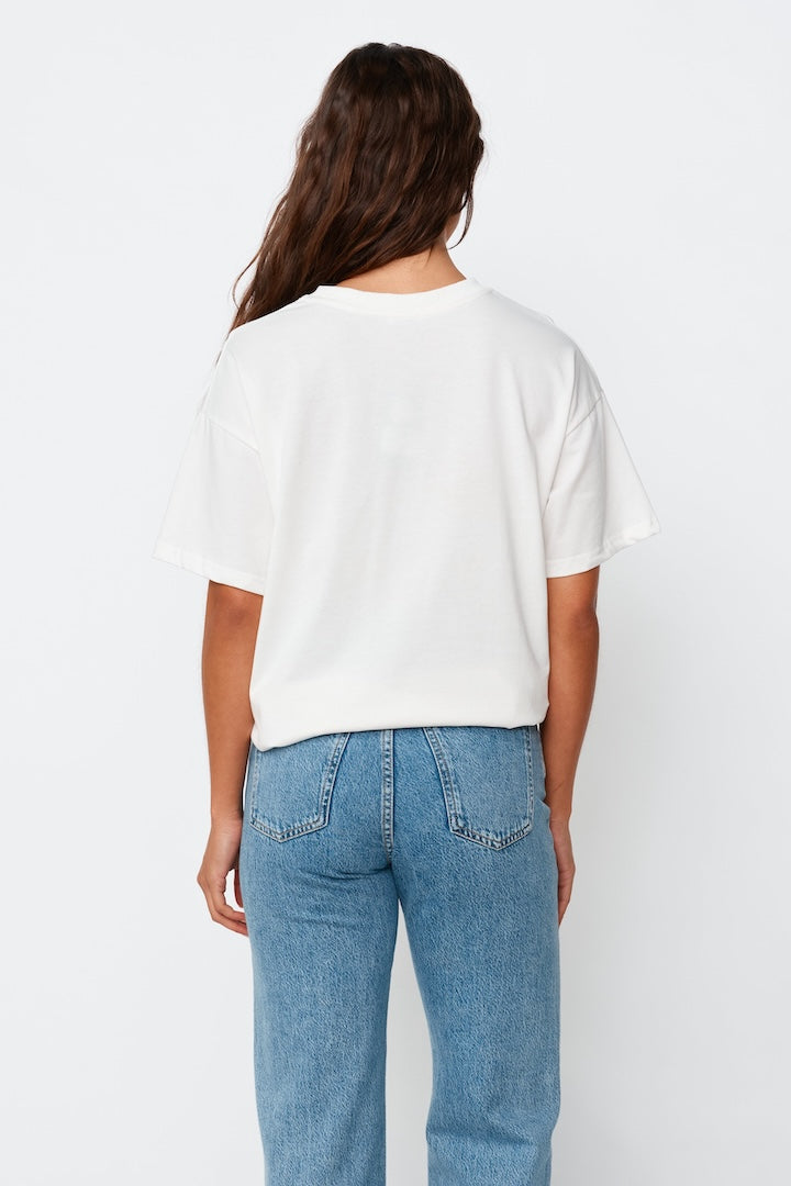 apéro Studio Printed Longline Tee -  White/Black