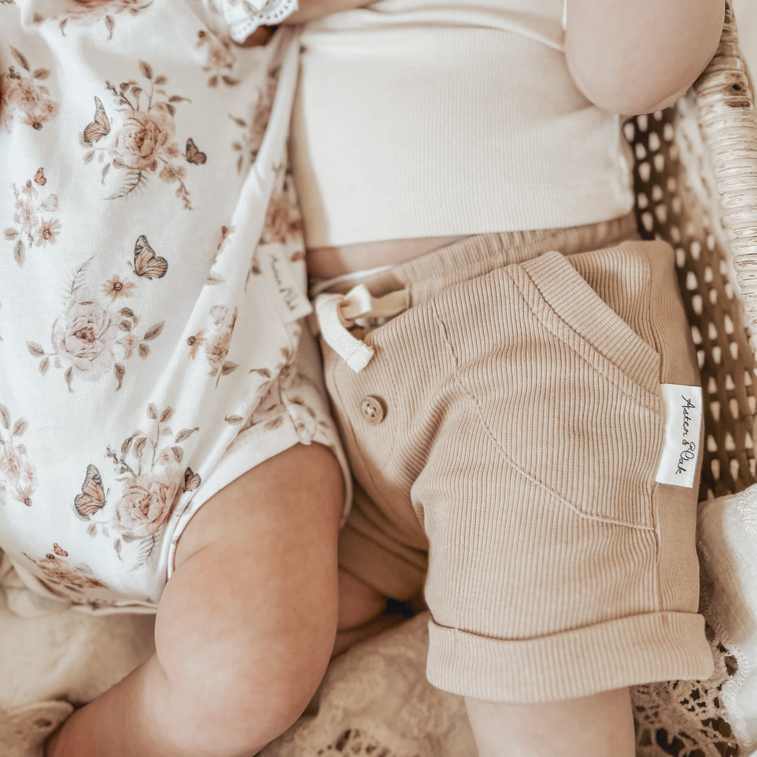Taupe Rib Shorts