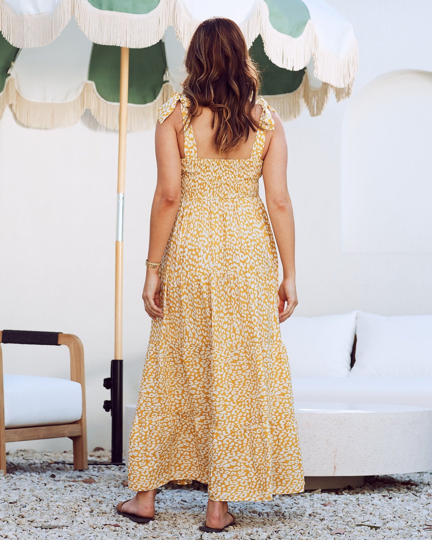 Chelsea Shirred and Ruffled Maternity Maxi Dress