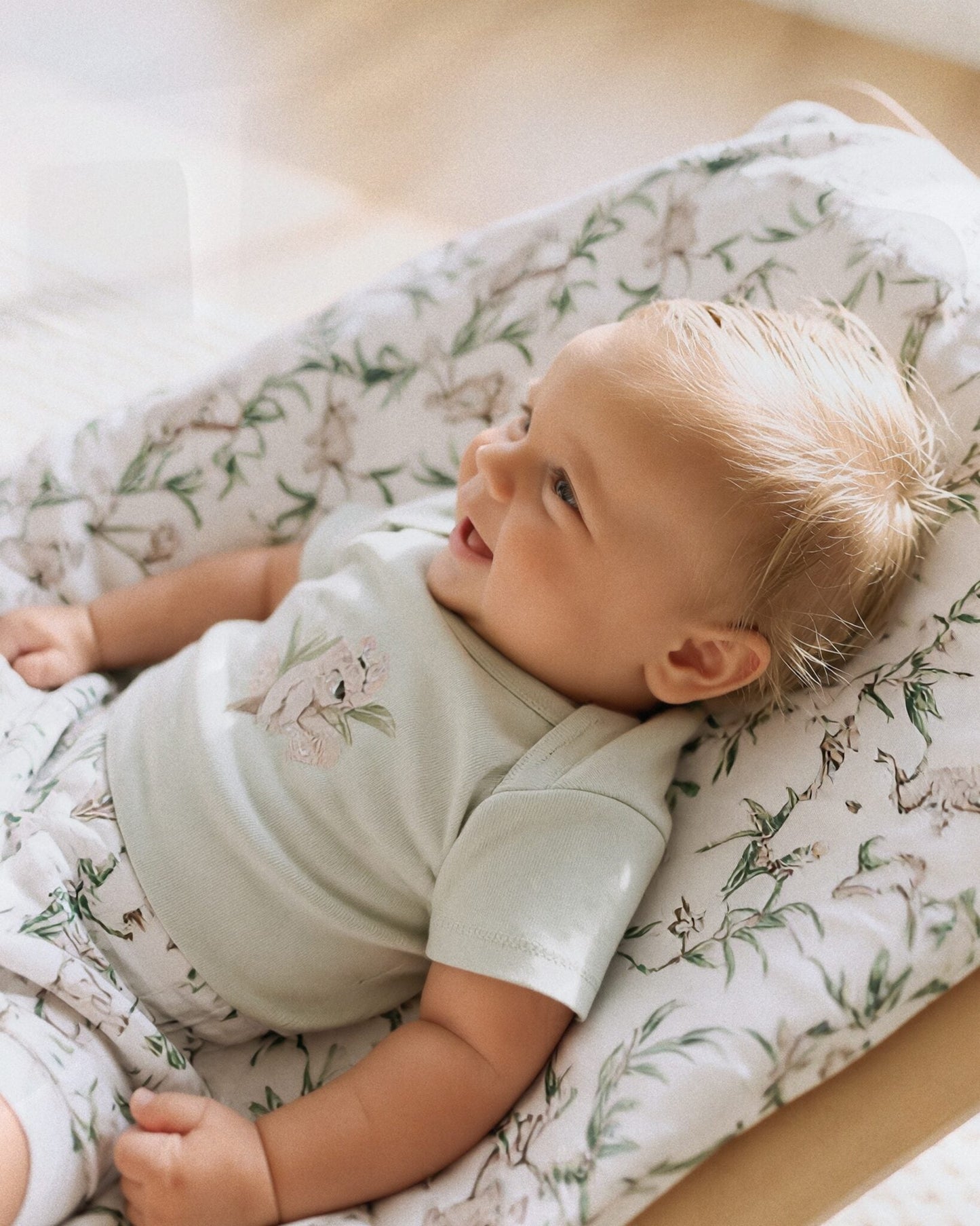 Organic Koala Bodysuit Sage - lifestyle