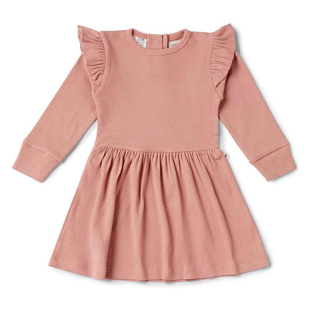 Snuggle Hunny Rose Long Sleeve Organic Dress