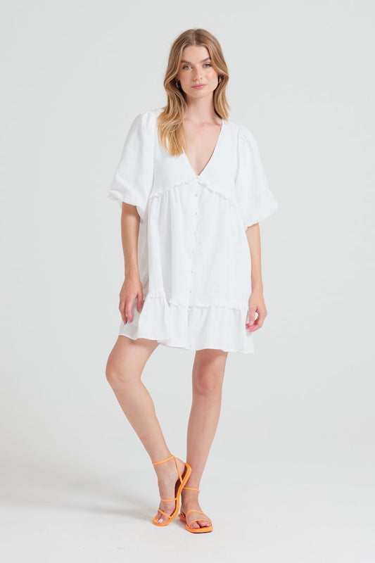 Rosa Linen Baby Doll Dress