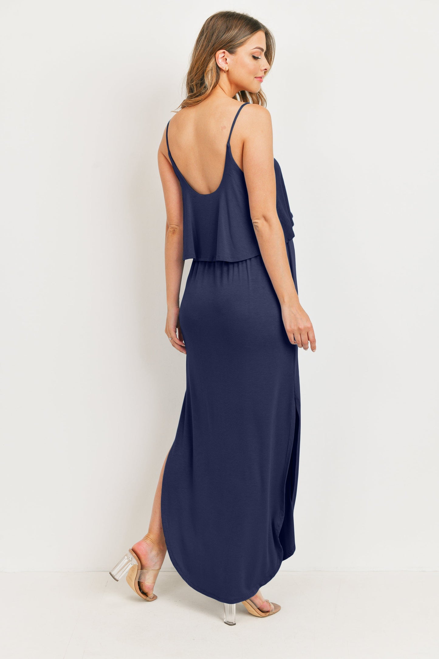 Hello Miz Overlay Top Maxi Maternity Nursing Dress