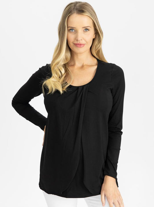 Petal Front Maternity Nursing Top Long Sleeve