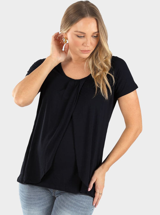 Petal Front Maternity Nursing Top Short Sleeve