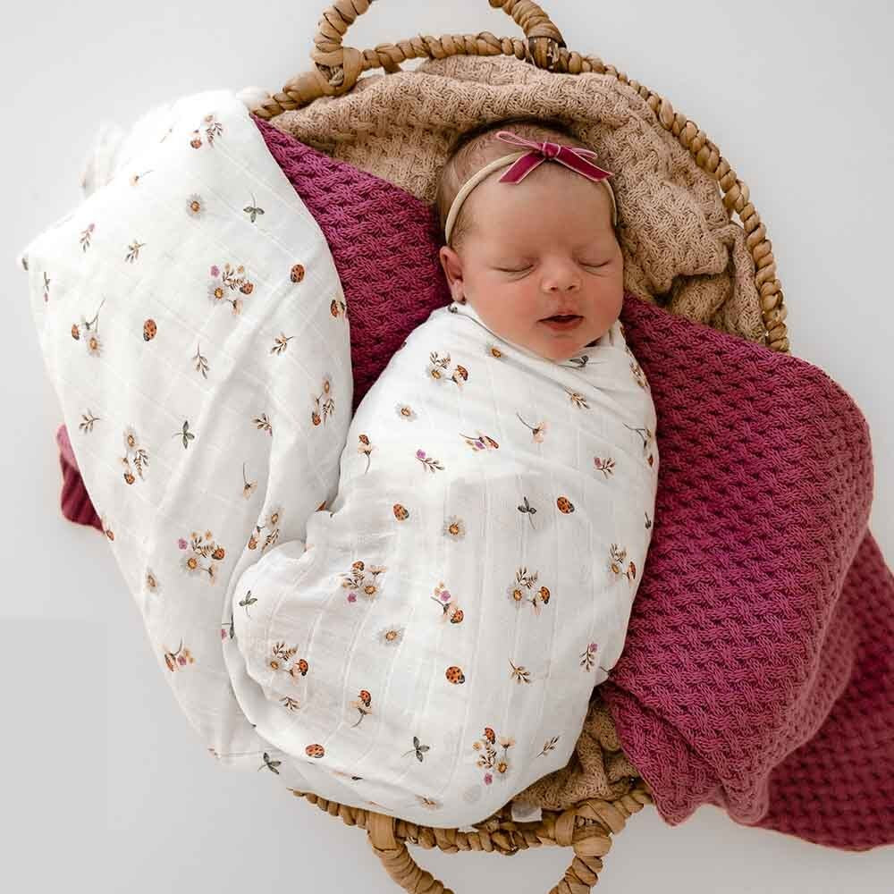 Organic Cotton Ladybug Muslin Wrap