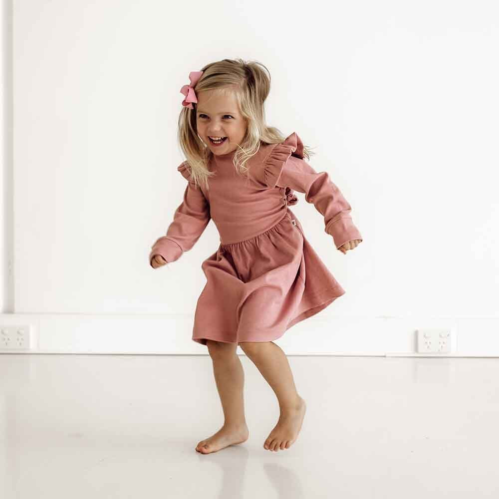 Snuggle Hunny Rose Long Sleeve Organic Dress