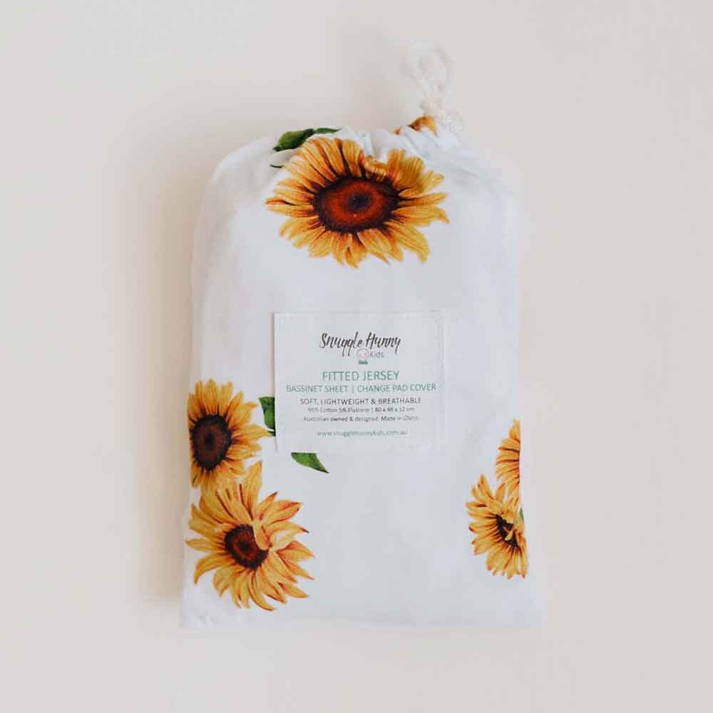 Bassinet Sheet/Change pad cover Sunflowers