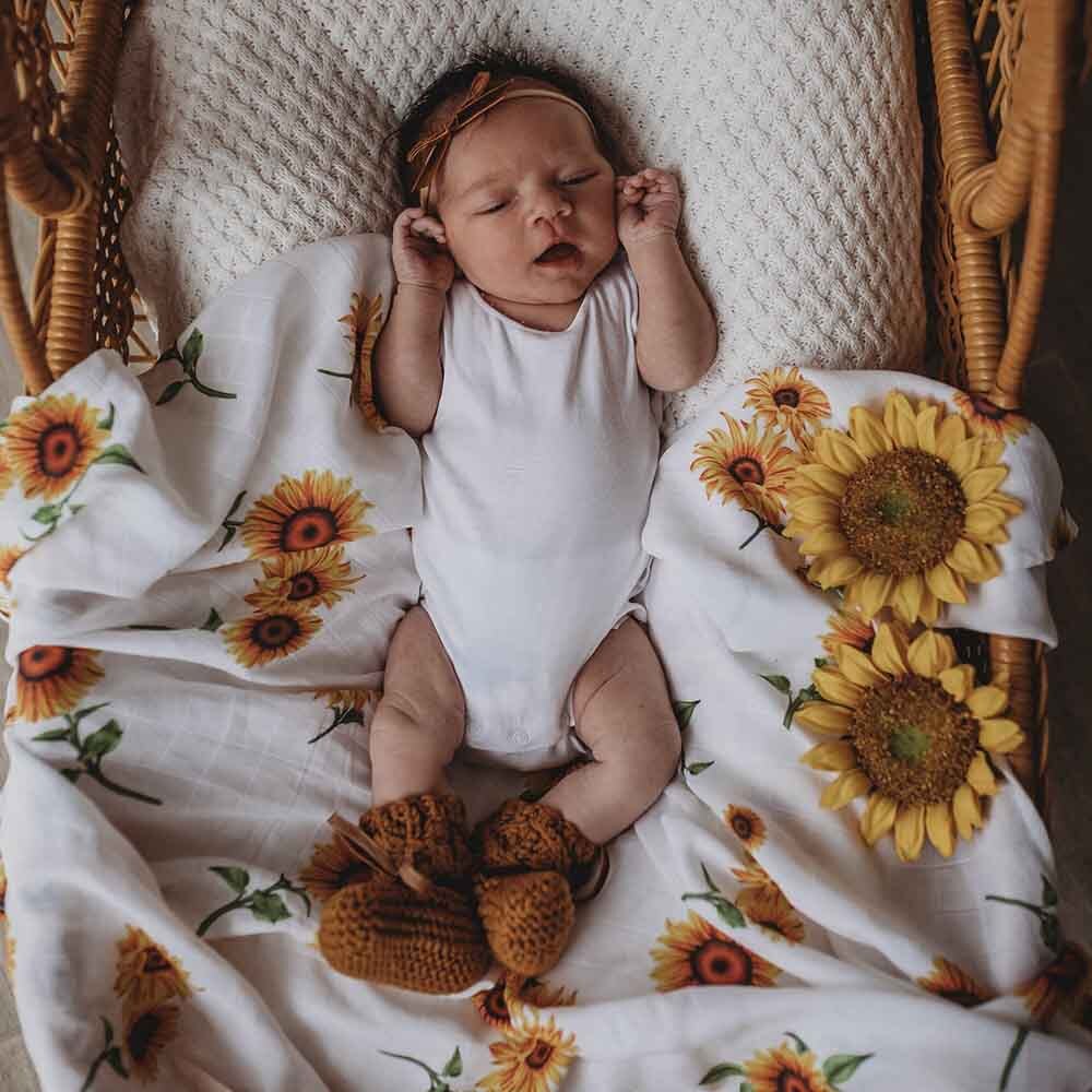 Organic Muslin Wrap Sunflower