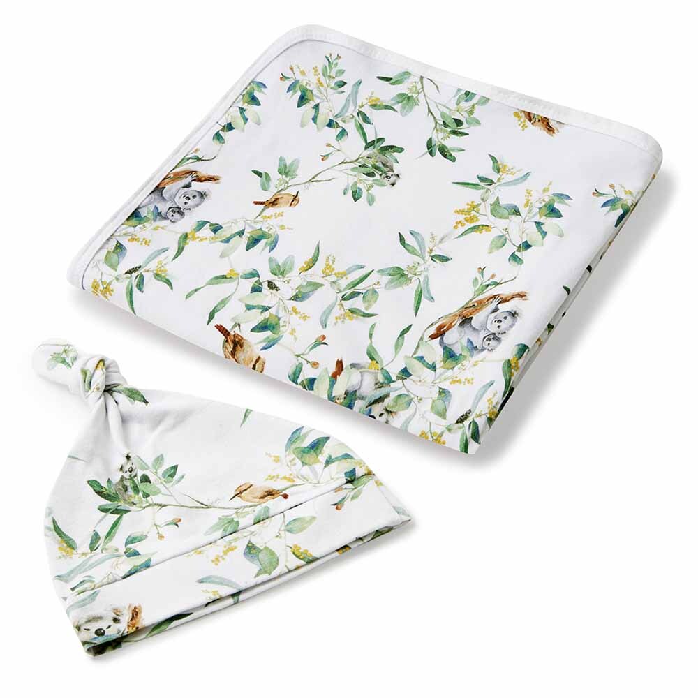 Wrap and Beanie set Eucalypt