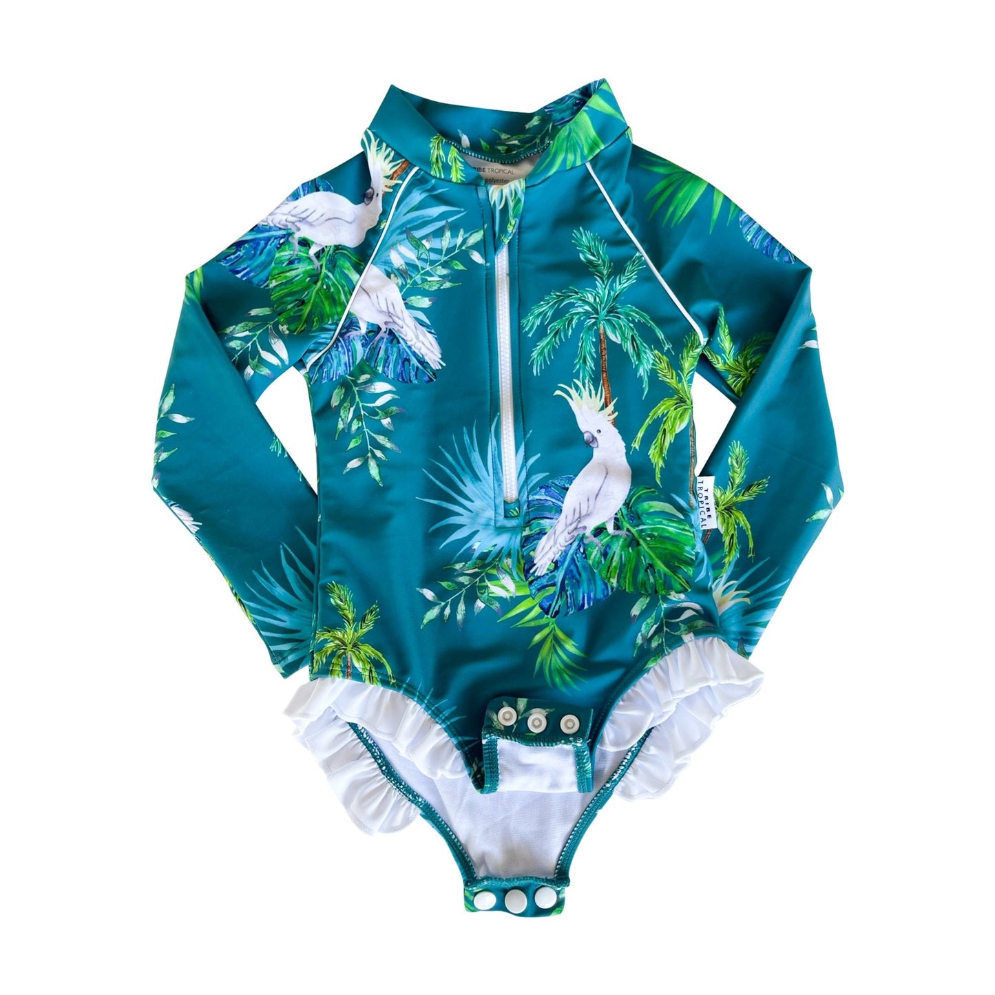 Tribe Tropical Baby Nappy Change Frill Swimsuit