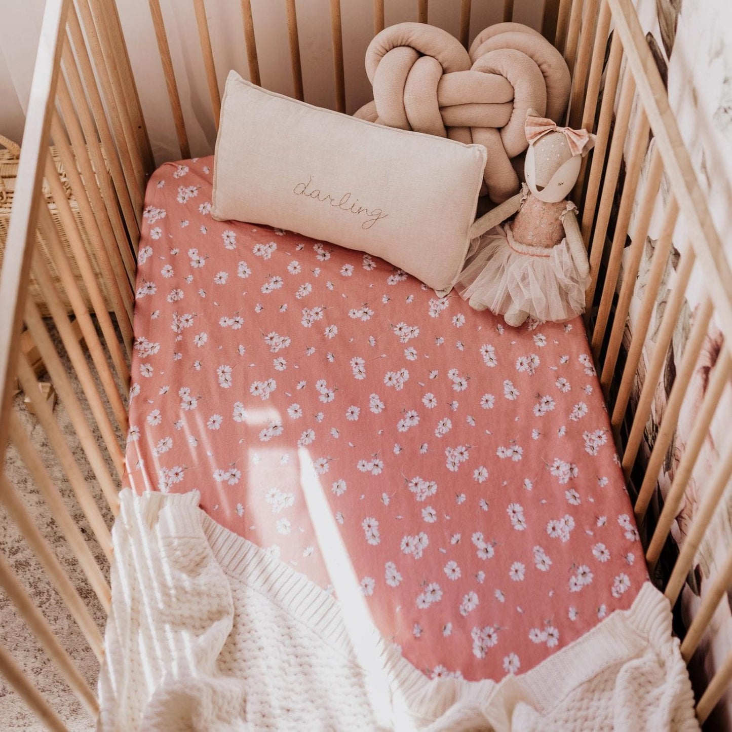 Fitted Cot Sheet Daisy