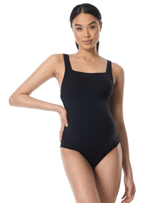 Square Neck One Piece Maternity Swim Suit