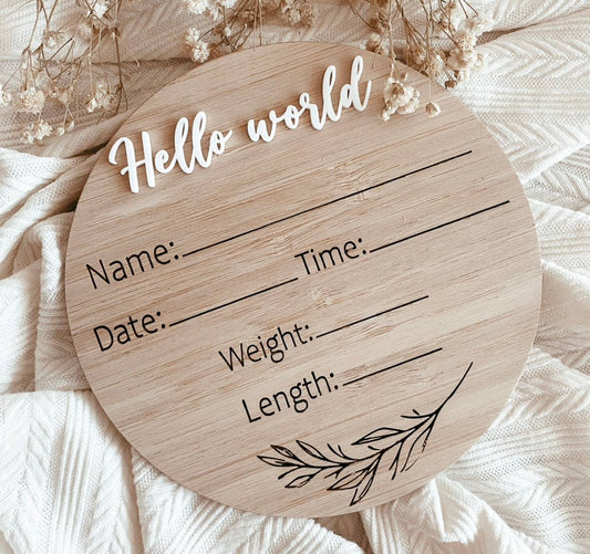 Writeable neutral birth announcement sign 
