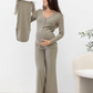 3-Piece Isabelle Maternity Sleepwear PJ set - Sage Green
