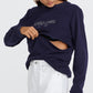 Apero Penelope Embroidered Panel Jumper -  Navy / White