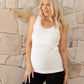 Abbie Maternity White Nursing Tank Top