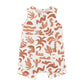 Abstract Oasis Print Mocha SS Zipsuit