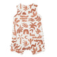 Abstract Oasis Print Mocha SS Zipsuit