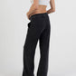 Acid Wash Black Cotton Maternity Pants