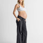 Acid Wash Black Cotton Maternity Pants