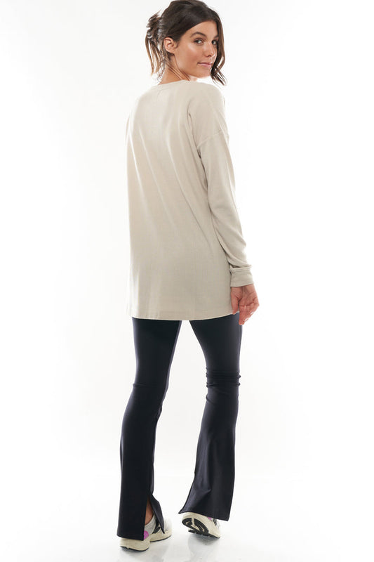 All For Us Waffle Henley Stone