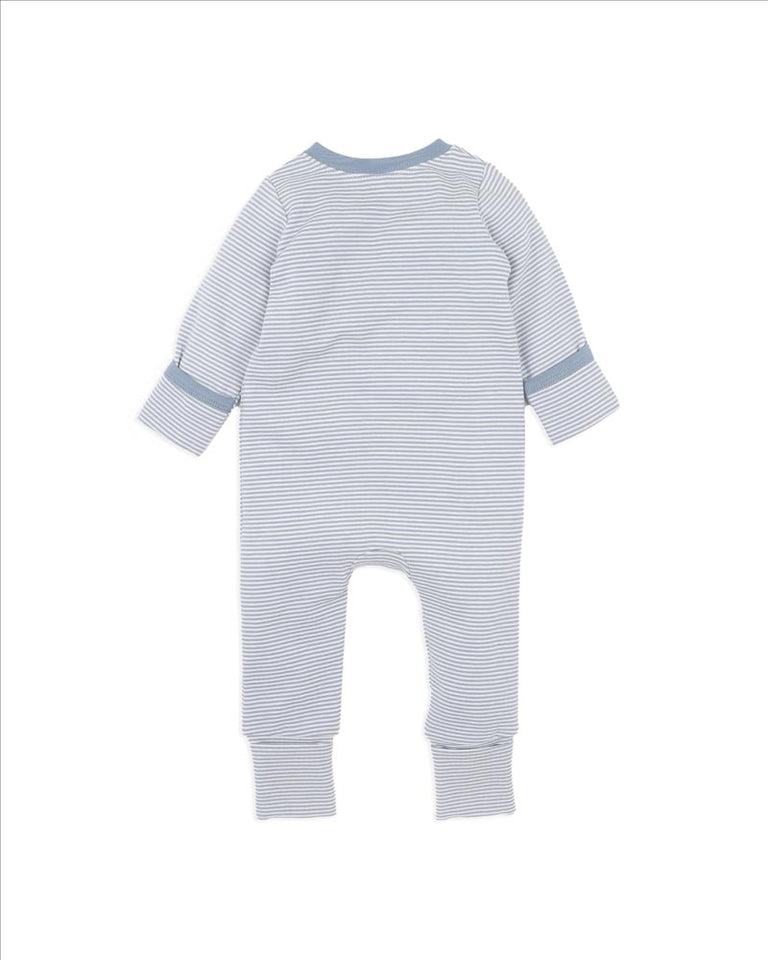 Alvin Stripe Organic Long Sleeve Zipsuit Premature